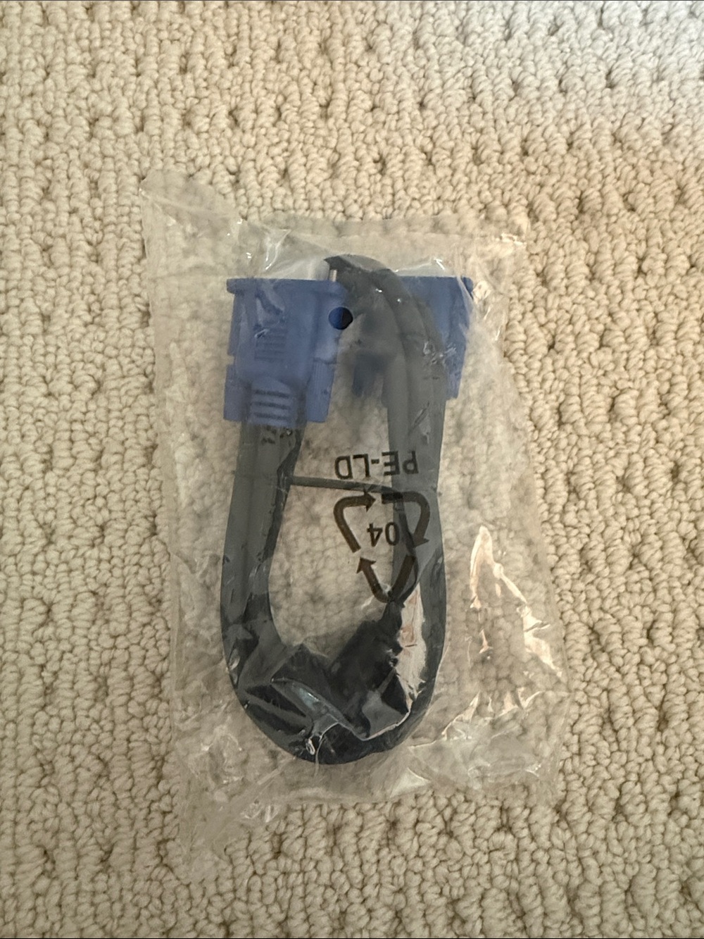 VGA Monitor Cable - Blue Connector, Black Cable